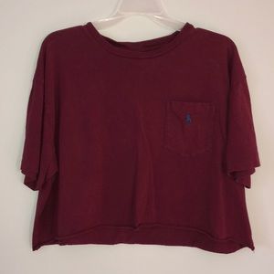 Maroon polo cropped t-shirt